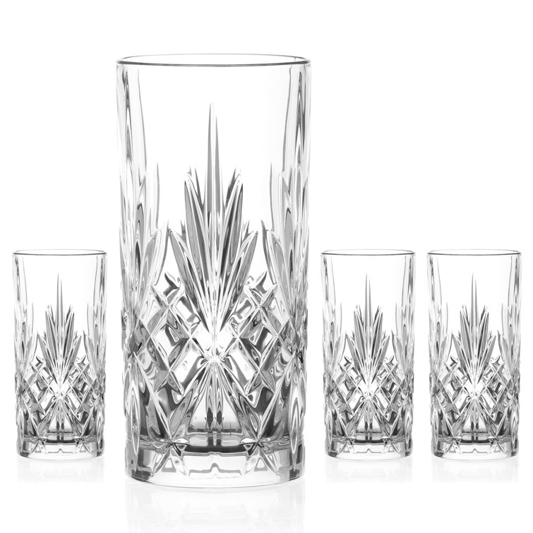 Diamante 4 Piece 360ml Lead Free Crystal Highball Glass Glassware Set & Reviews Wayfair.co.uk
